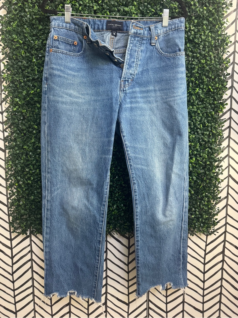 Lucky Brand cropped Blue Straight-Leg Jeans